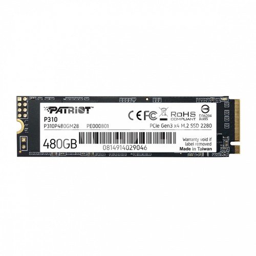 Patriot SSD drive P310 480GB M.2 2280 1700/1500 PCIe NVMe Gen3 x 4
