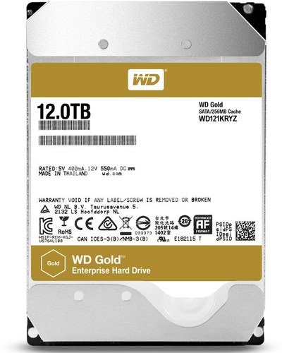 HDD|WESTERN DIGITAL|Gold|12TB|SATA 3.0|256 MB|7200 rpm|3,5"|WD121KRYZ