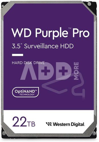 HDD|WESTERN DIGITAL|Purple Pro|22TB|SATA|512 MB|7200 rpm|3,5"|WD221PURP