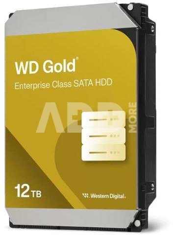 HDD|WESTERN DIGITAL|Gold|12TB|SATA 3.0|256 MB|7200 rpm|3,5"|WD122KRYZ