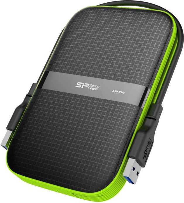 External HDD Silicon Power Armor A60 1TB Black-green (SP010TBPHDA60S3K)