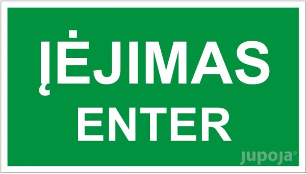 Lipdukas informacinis "Įėjimo vieta" 230 x 130 mm