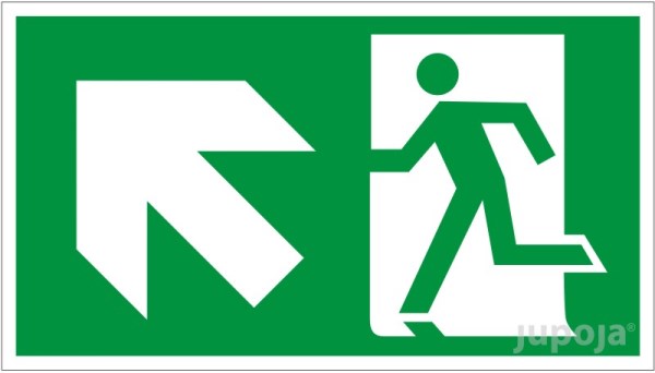 Lipdukas informacinis "Išėjimas laiptinėje lipant aukštyn" 230 x 130 mm