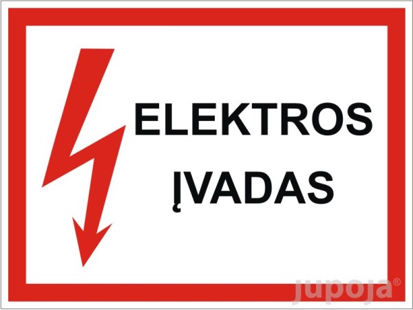 Lipdukas informacinis "Elektros įvadas" 280 x 210 mm