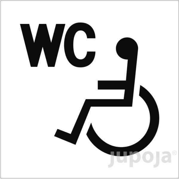 Lipdukas informacinis "WC naudotis žmonėms su negalia" 140 x 140 mm