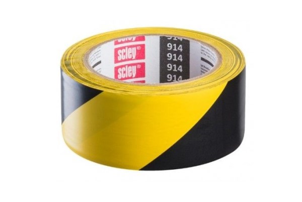 Juosta įspėjamoji lipni 914 geltona/juoda 33m 48mm