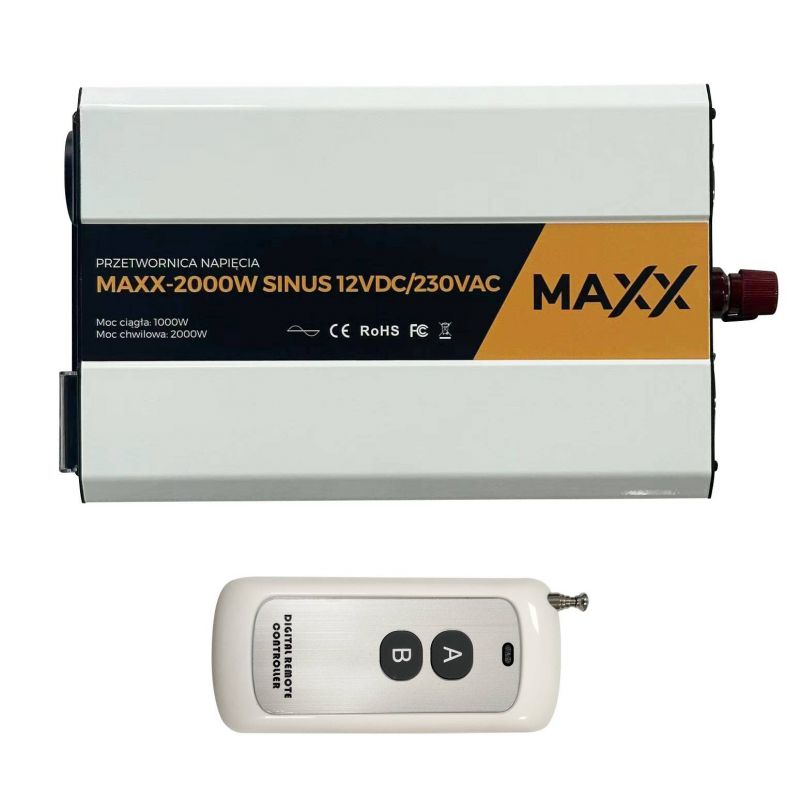 Įtampos keitiklis MAXX 2000W SINUS 12VDC/230VAC [1000W/2000W]