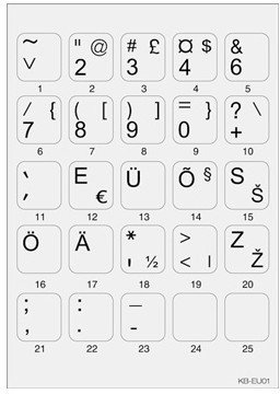 Minipicto keyboard sticker KB-EU-01GRY, grey/black