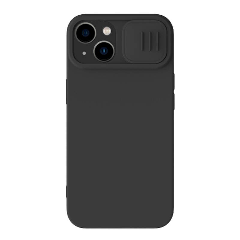 "Nillkin CamShield Silky" silikoninis dėklas "iPhone 15 Plus" (juodas)