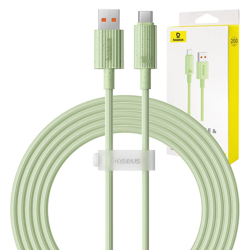 Greitojo įkrovimo laidas "Baseus USB to USB-C Habitat Series" 2 m 100 W (žalias)