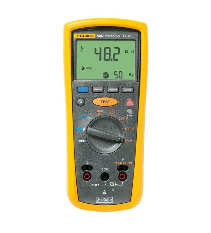FLUKE-1507, Izoliacijos testeris, 50V Min, 1000V Max, 10G? Max, CAT III 600V, FLUKE