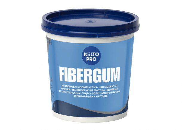 Mastika hidroizoliacinė Kiilto FIBERGUM, vidaus darbams, 1.3-20kg