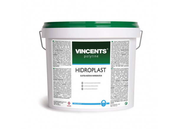 Mastika Vincents HIDROPLASTt, hidroizoliacinė, vidaus darbams, 1.5-7kg