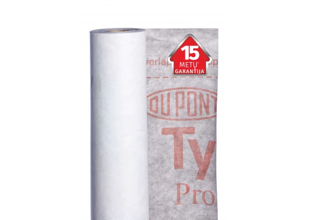 Plėvelė difuzinė Tyvek Pro, 124g/m² (įvarūs pločiai)