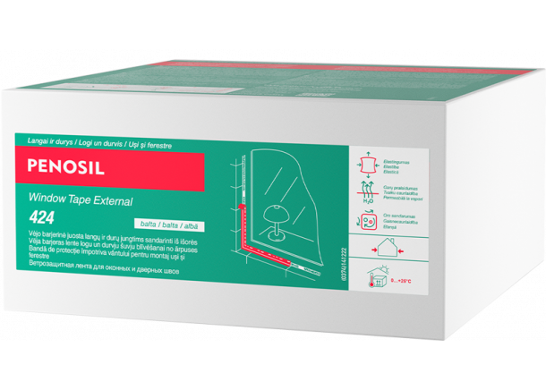 Juosta langams PENOSIL Window Tape External 424, išorinė, priešvėjinė, 70-100mm, 25m