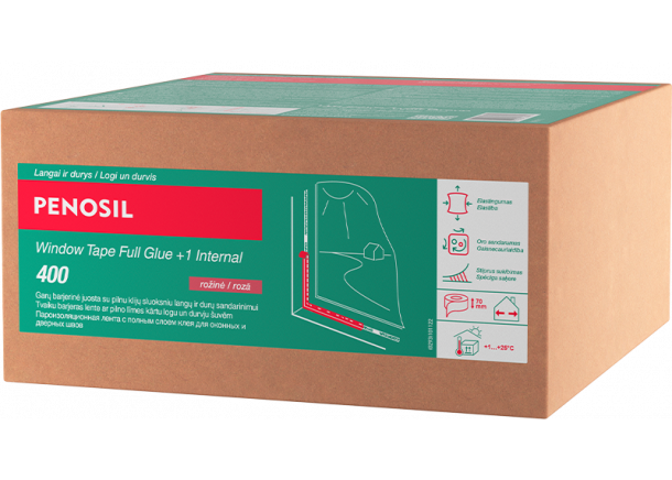 Juosta langams PENOSIL Window Tape Full Glue +1 Internal 400, vidinė, 70-100mm, 25m