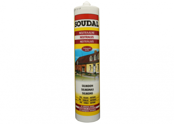 Hermetikas silikoninis Soudal SILIRUB 2, neutralus, 280ml (įv.spalvos)