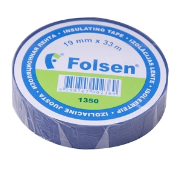 Juosta izoliacinė 19 mm x 33 m mėlyna FOLSEN