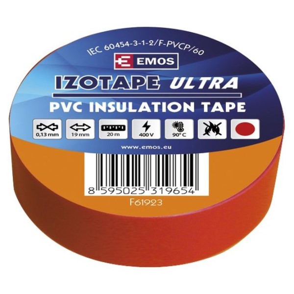 Juosta izoliacinė PVC BENIZOL 19/20 raudona 19 mm x 20 m Emos