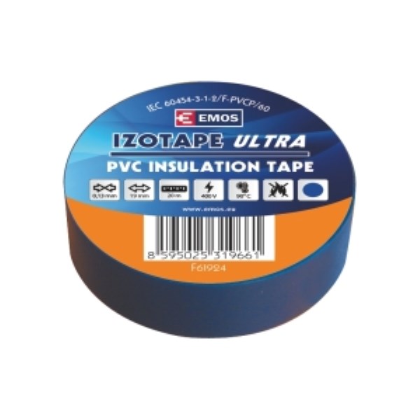 Juosta izoliacinė PVC BENIZOL 19/20 mėlyna 19 mm x 20 m Emos