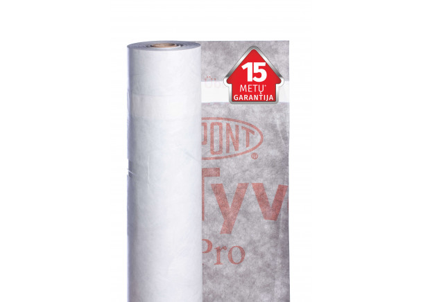 Plėvelė difuzinė TYVEK PRO+TAPE, 124g/m², 1 lipnus kraštas, 37,5m²