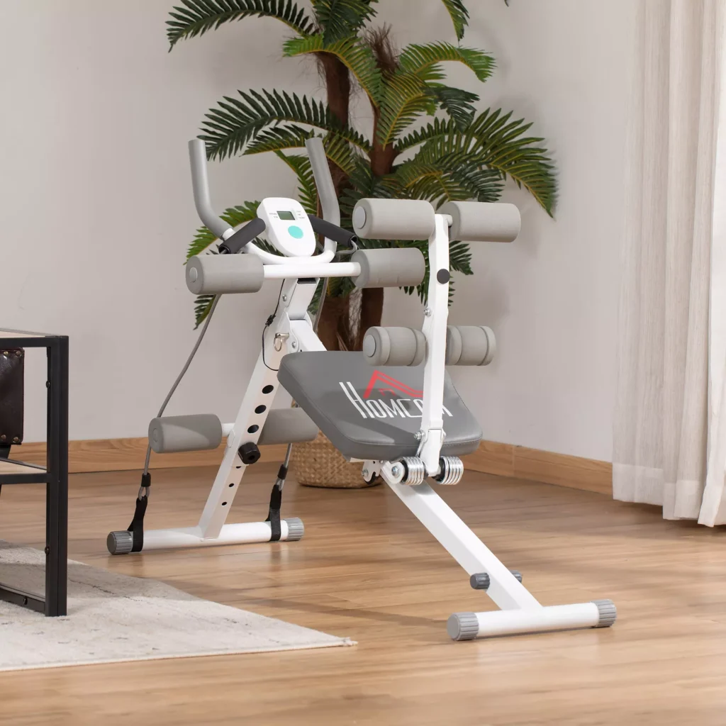 2-in-1 daugiafunkcinis treniruoklis su reguliuojamu pilvo raumenų suoliuku, LCD ekranu, iki 100 kg
