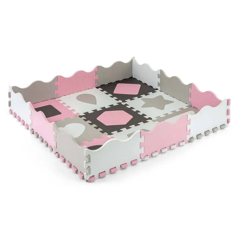 Milly Mally dėlionė/sustatomas kilimėlis Jolly 3x3 Shapes - Pink Grey