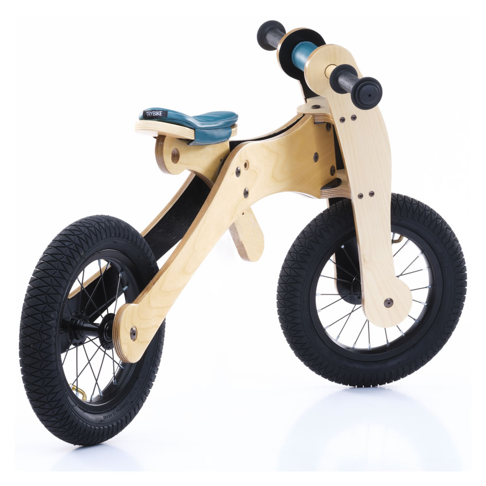 Medinis balansinis dviratukas - triratukas Trybike 4-in-1, mėlynas