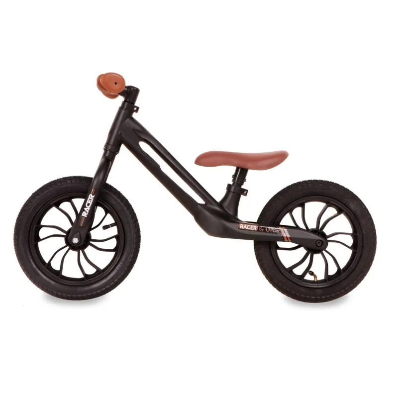 Qplay balansinis dviratis Racer, Black/Brown