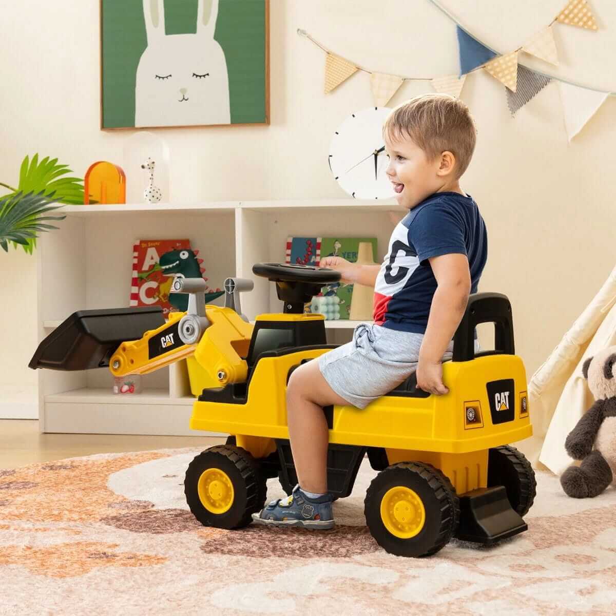Vaikiškas Važiuojantis Ekskavatorius Geltonos Spalvos