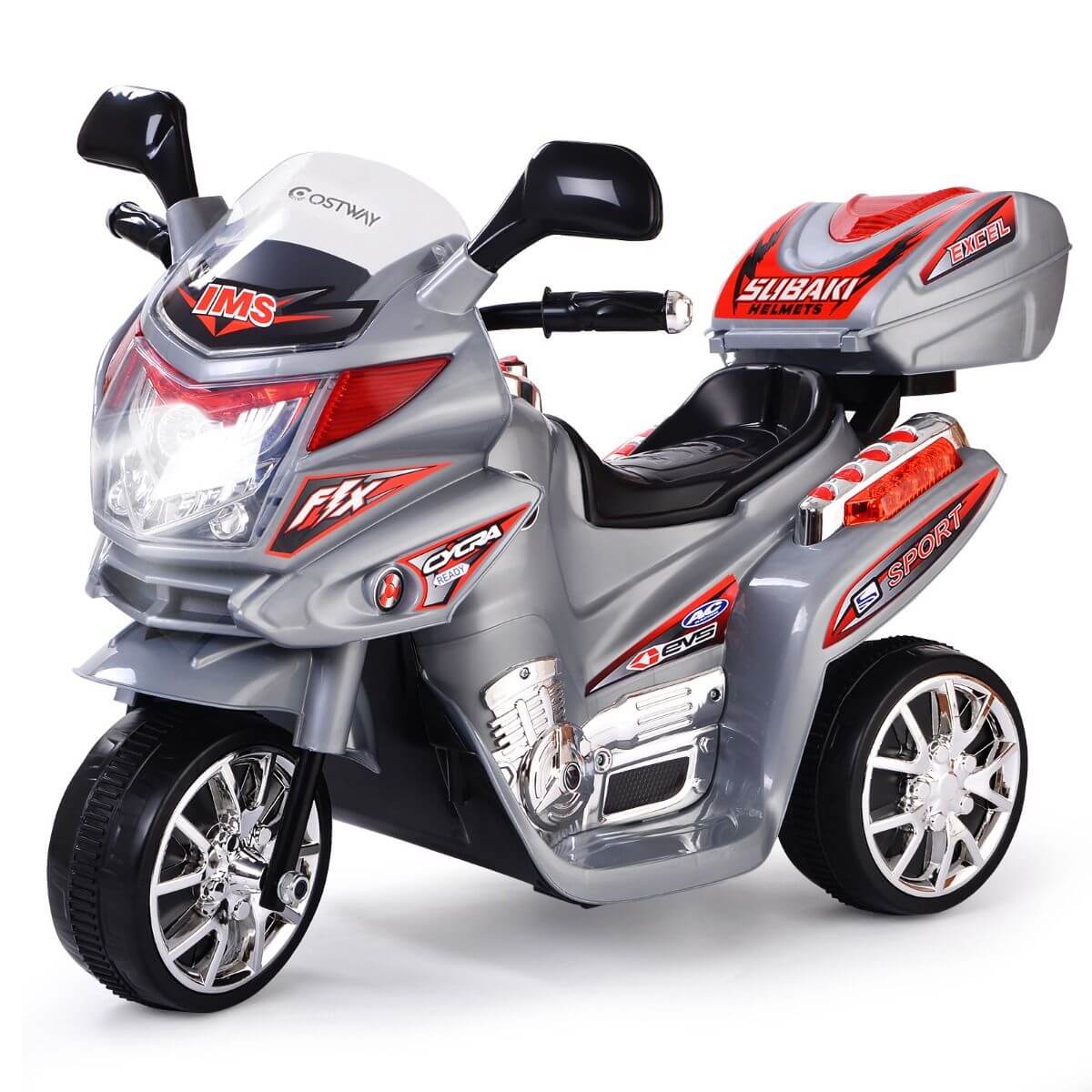 Vaikiškas Elektrinis Motociklas Su LED Šviesomis Ir Muzika, Pilkas 3062