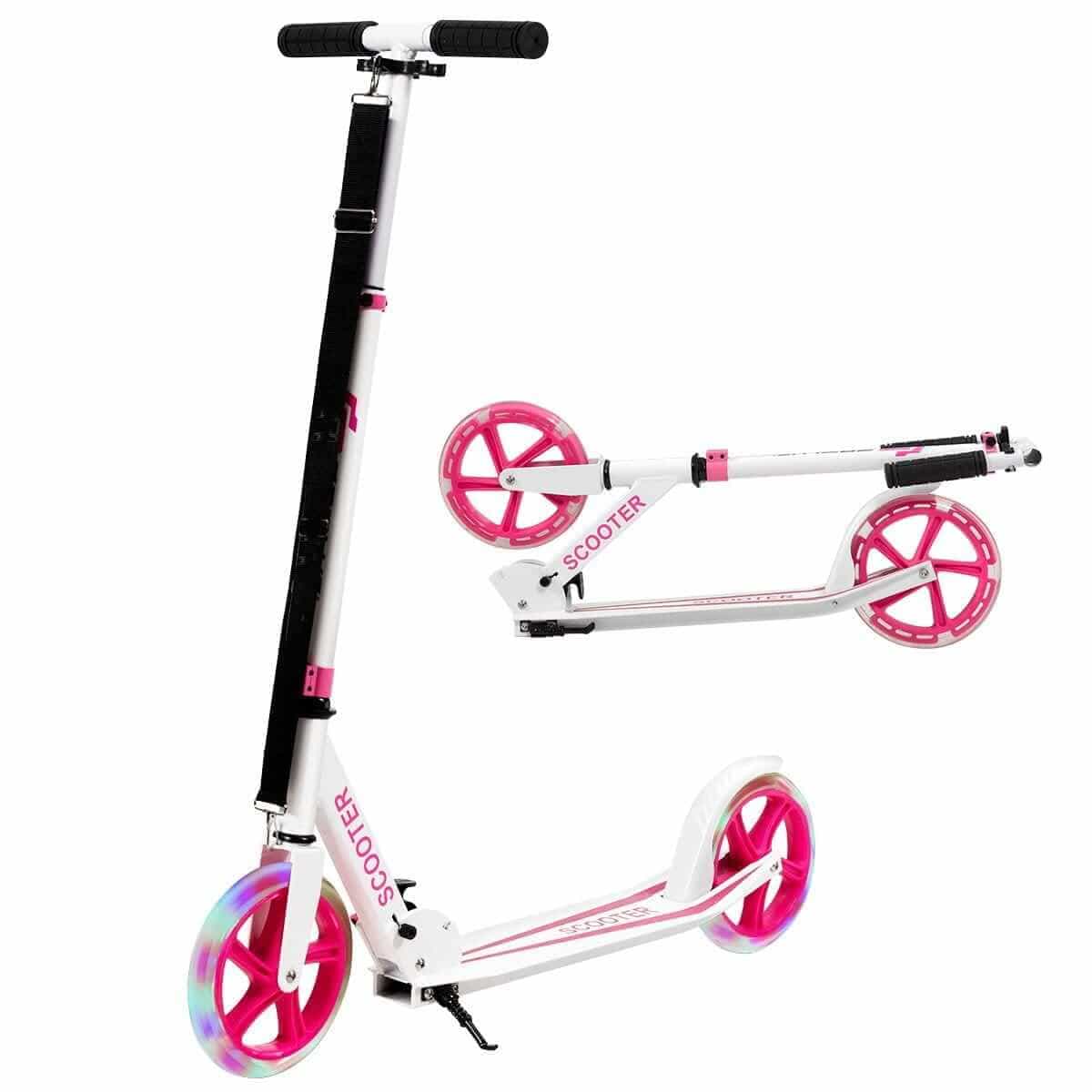 Sulankstomas Paspirtukas Vaikams Dideli LED Ratai 20cm Skersmens iki 100kg 1103