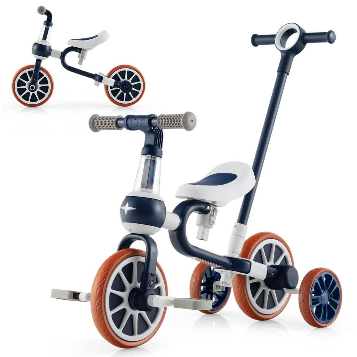 Vaikiškas Triratis "4-In-1" Mėlynos Spalvos 1123
