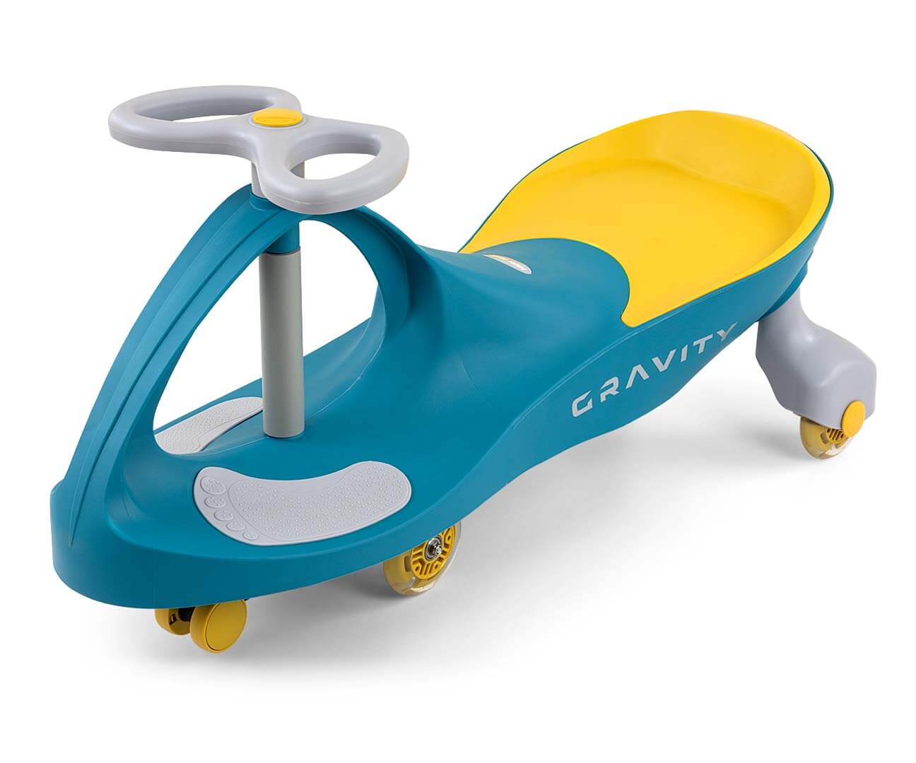 Vaikiškas Dviratis Svingis Milly Mally Gravity Ride-on, LED Ratai, Geltonas