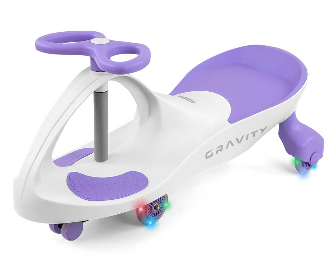 Vaikiškas Dviratis Svingis Milly Mally Gravity Ride-on, LED Ratai, Violetinis