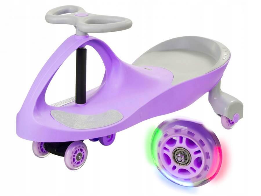 Vaikiškas dviratis "Twistcar" Svingis Violetinis Guminiai LED Ratai