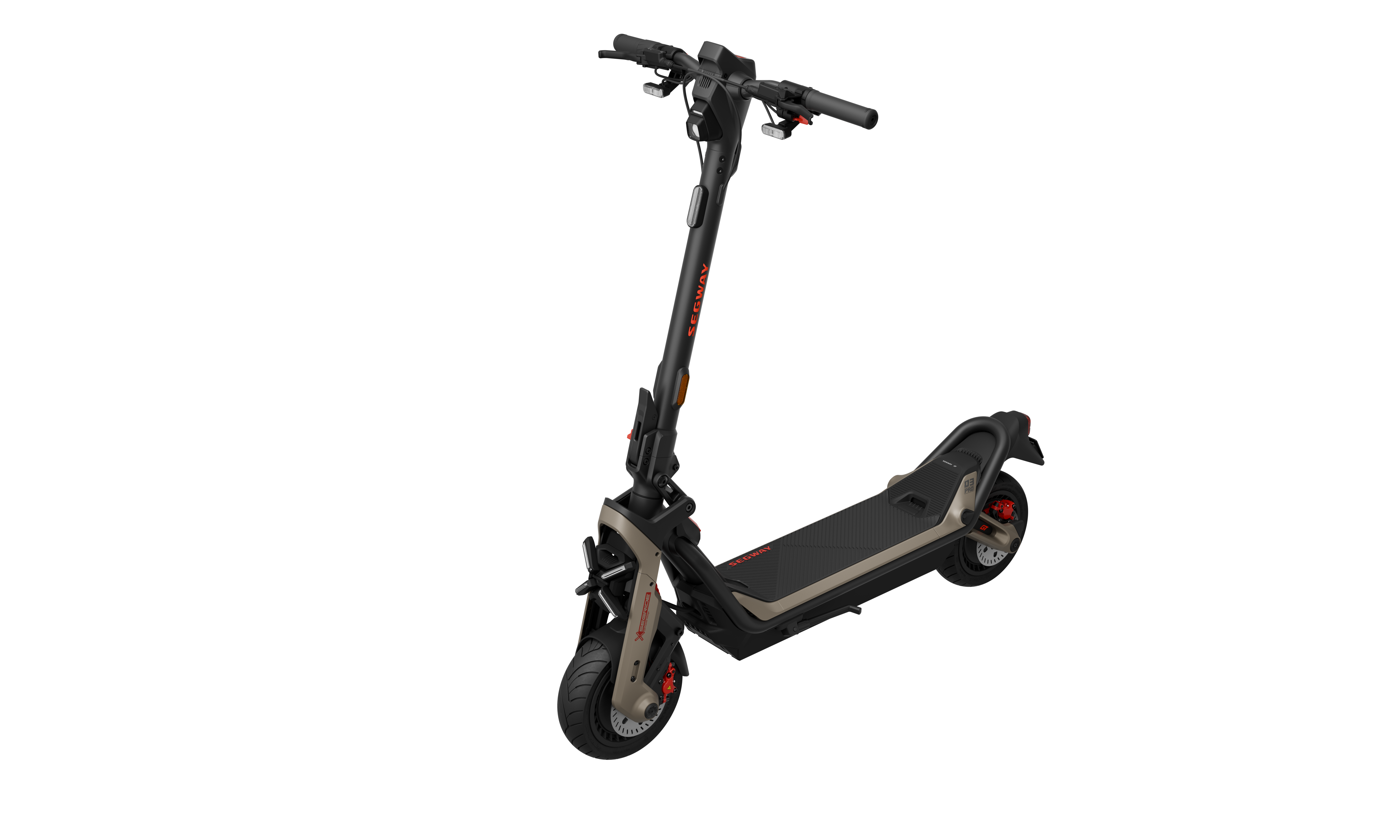 Elektrinis paspirtukas Segway Superscooter GT3 Pro, Max 2x3500W, iki 80 km/h, 11", juodas ir auksinis.