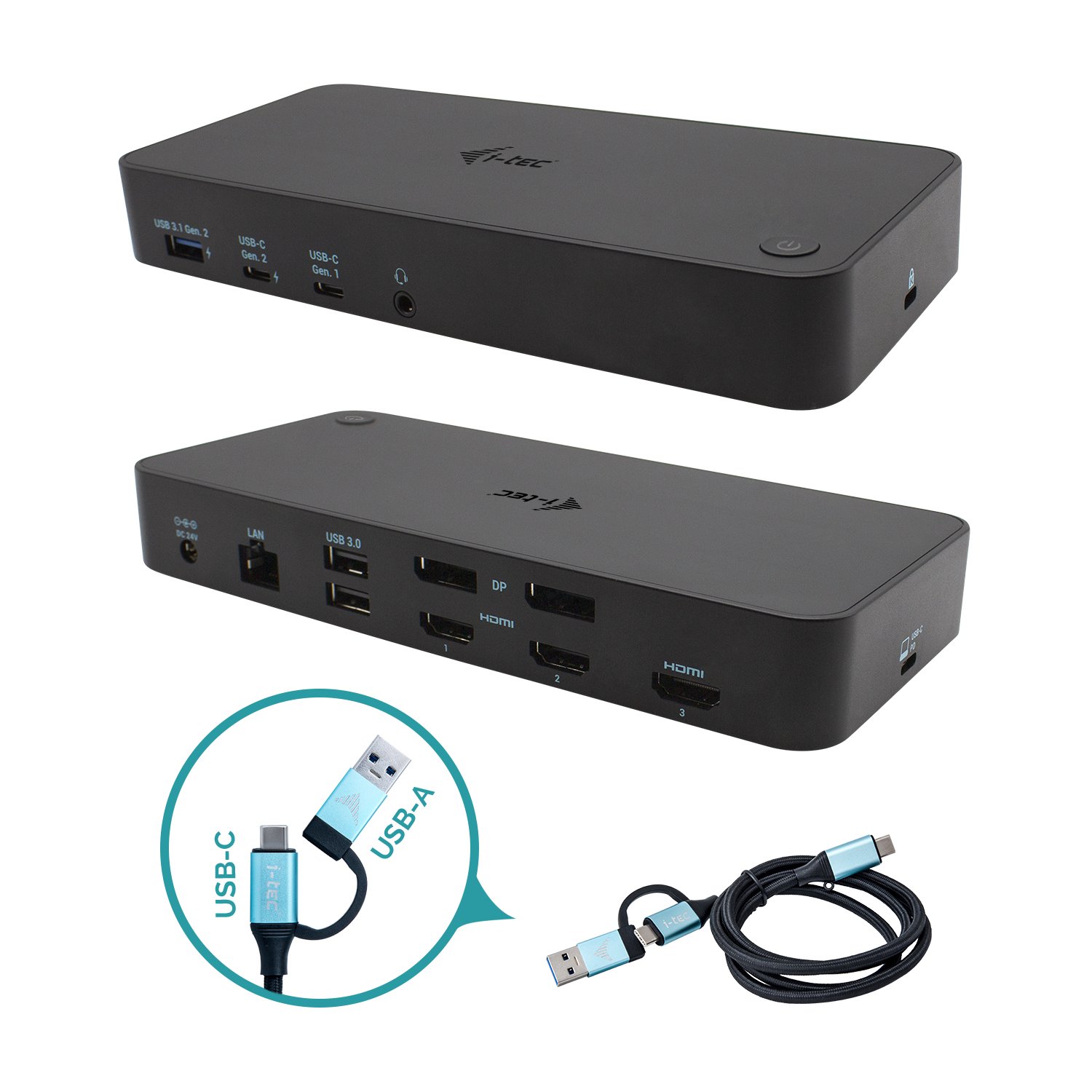 I-TEC USB 3.0/C/ TB3 3x 4K Dock PD 100W