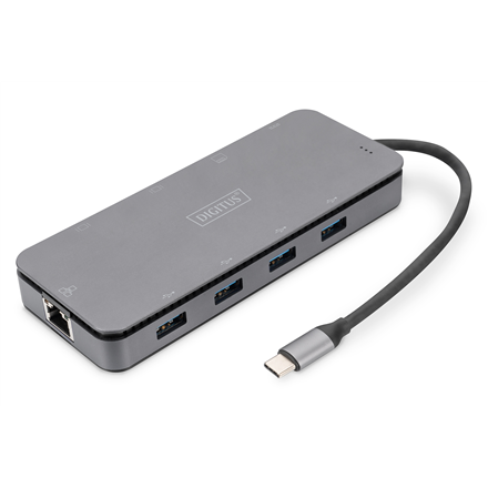 Digitus 11 in 1 USB-C Docking Station and SSD Enclosure DA-70896 4x USB 3.0, 1x VGA, 1x HDMI, RJ45