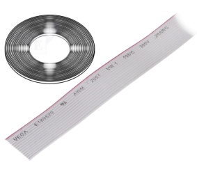 Kabelis plokščias 26x0.089mm² (AWG28), pilkas