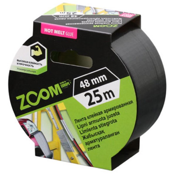 Juosta armuota 48 mm x 25 m pilka ZOOM
