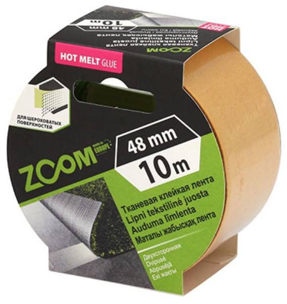 Dvipusė tekstilinė juosta ZOOM, 48mm x 10m