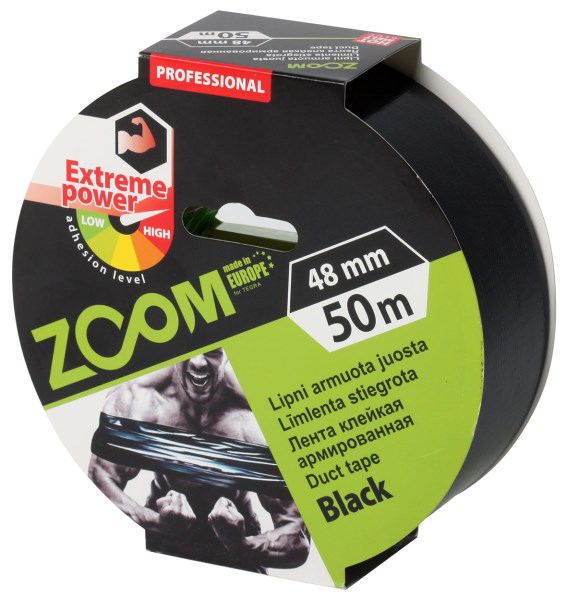Juosta armuota juoda 48 mm x 50 m Zoom Pro