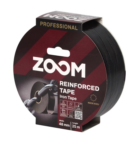 Juosta sustiprinta armuota juoda 48mm x25m IRON tape ZOOM