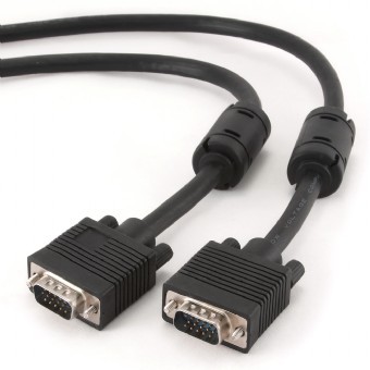 Gembird CC-PPVGA-10M-B Premium VGA HD15M/HD15M dual-shielded w/2*ferrite core 10M | Cablexpert