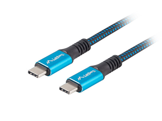 Lanberg | USB-C to USB-C Cable | Black/Blue | 0.5 m