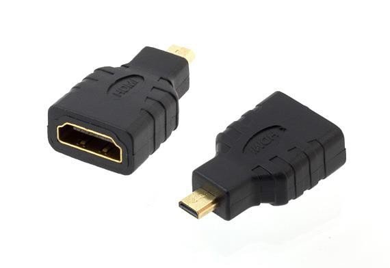 Perėjimas HDMI FEMALE į MICRO HDMI MALE GOLD