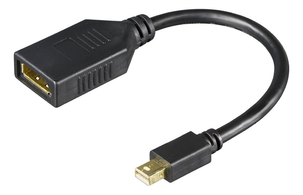 DELTACO DisplayPort - miniDisplayPort adapteris, 4K UHD 60Hz, 0.2m, juodasNaudodami šį „DisplayPor