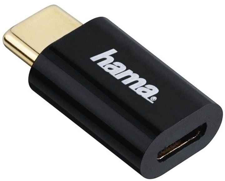 Hama 00178399 Adapter, micro USB to USB Type-C plug, Black