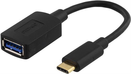 Adapteris DELTACO USB 3.1 "C-A", juodas  / USBC-1204